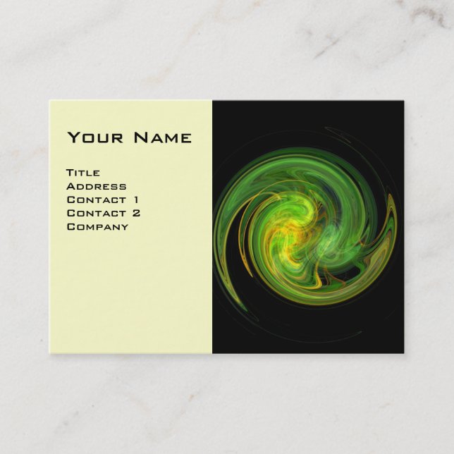 Carte De Visite VORTEX LUMINEUX, noir vif, vert blanc blanc (Devant)