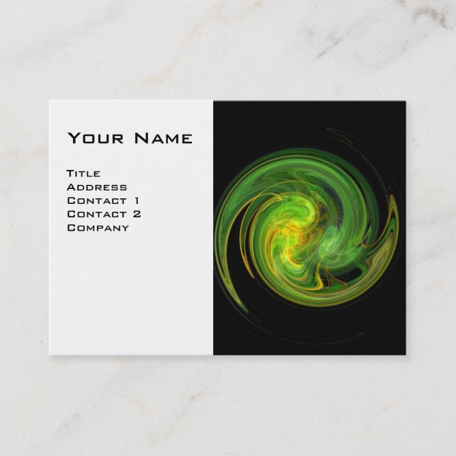 Carte De Visite VORTEX LUMINEUX, noir vif, vert blanc blanc (Devant)
