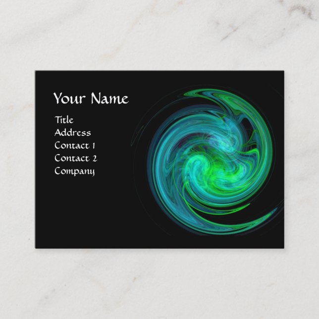Carte De Visite VORTEX LUMINEUX, vert noir vif bleu bleu (Devant)