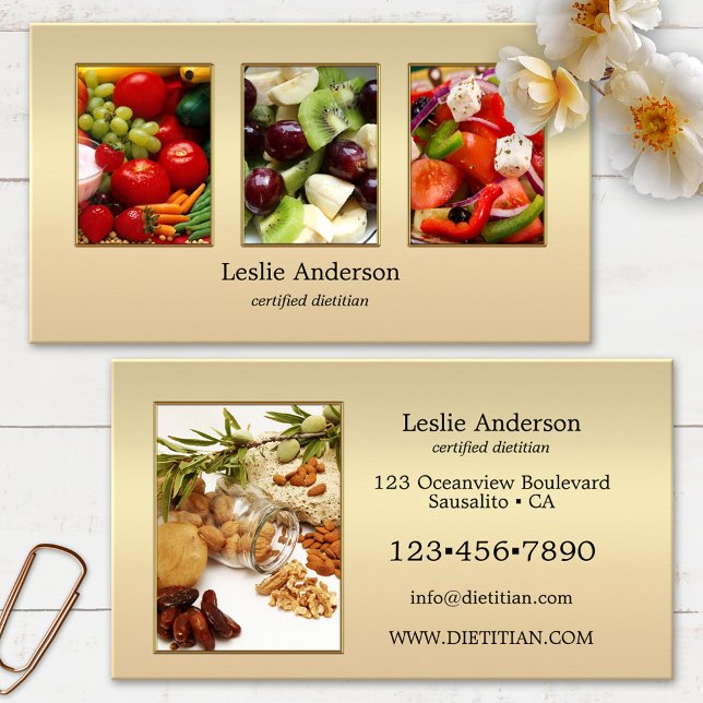Carte De Visite Vos 4 photos Diététiste ou nutritionniste (Créateur téléchargé)
