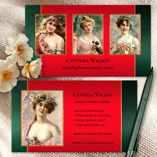 Carte De Visite Vos Photos Classique Romantique Auteur Livre Couve (Créateur téléchargé)