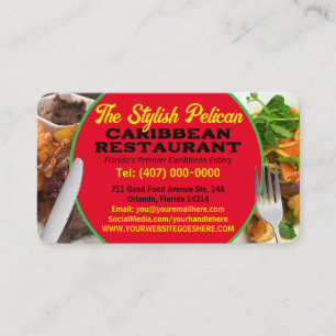 Carte De Visite Vos services de traiteur de restaurant caribéen Ph