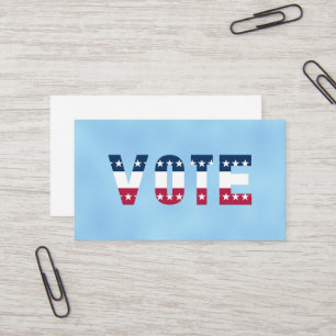 Carte De Visite VOTE Rouge blanc et bleu (étoiles)