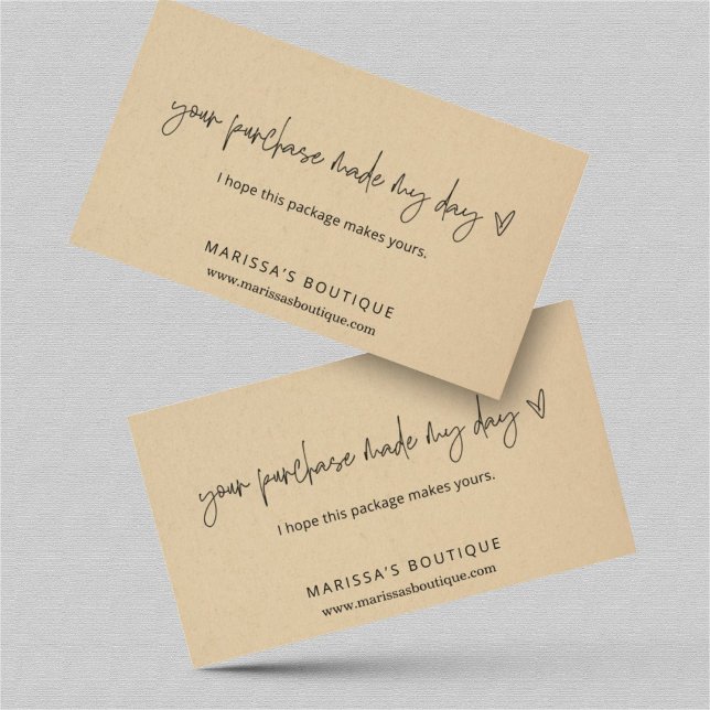Carte De Visite Votre achat Fabriqué Mon Merci de jour (Créateur téléchargé)