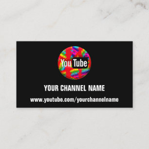 CARTE DE VISITE VOTRE CANAL NOM YOUTUBER SUSCRIBE RAINBOW