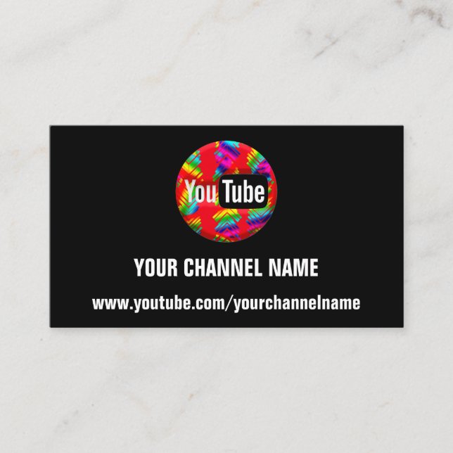CARTE DE VISITE VOTRE CANAL NOM YOUTUBER SUSCRIBE RAINBOW (Devant)