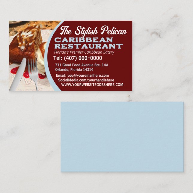 Carte De Visite Votre Chef Cuisinier Cuisine Services de restaurat (Devant / Derrière)