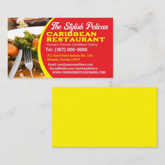 Carte De Visite Votre Chef Cuisinier Cuisine Services de restaurat (Devant / Derrière)