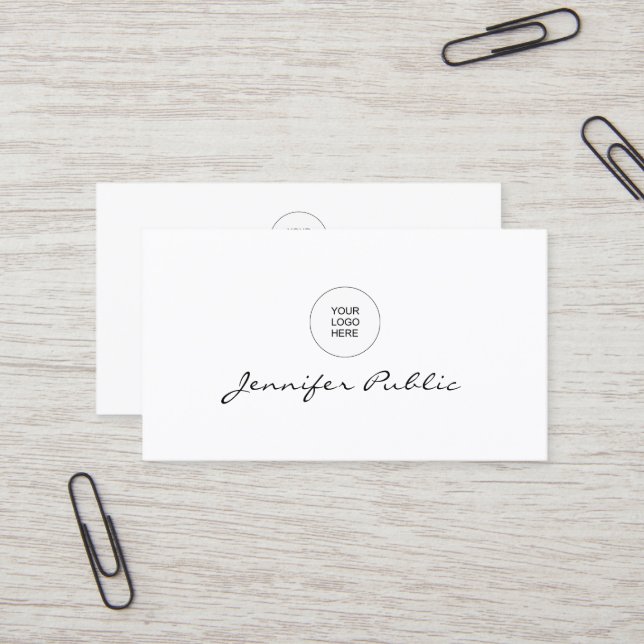 Carte de visite Votre Entreprise Logo Ici Moderne (Devant/Arrière en situation)