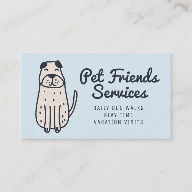 Carte De Visite Votre entreprise | Services aux animaux (Devant)