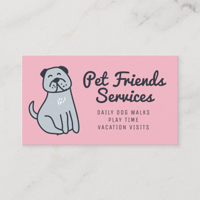 Carte De Visite Votre entreprise | Services aux animaux (Devant)