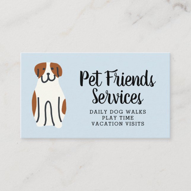 Carte De Visite Votre entreprise | Services aux animaux (Devant)
