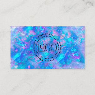 Carte De Visite votre logo bleu opal texture arrière - plan