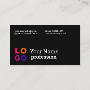 Carte De Visite Votre logo d'entreprise personnalisé simple noir
