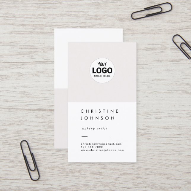 Carte De Visite votre logo design simple (Devant/Arrière en situation)