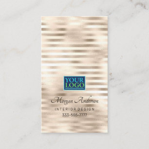 Carte De Visite Votre Logo, Élégant, Professionnel Platine Strippe