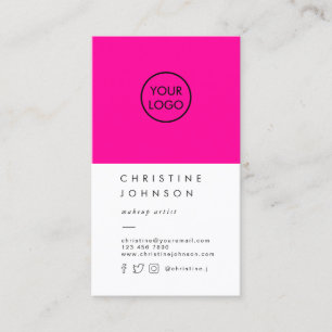 Carte De Visite votre logo en rose néon