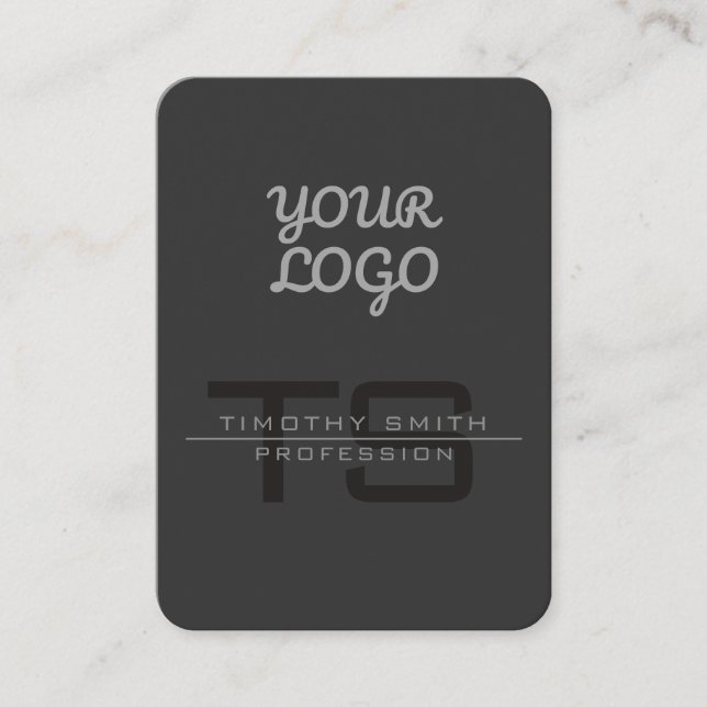 Carte De Visite Votre logo et code QR Modern Dark Grey (Devant)