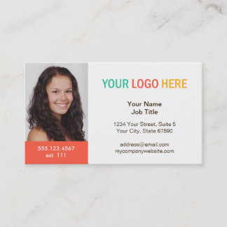 Carte De Visite Votre logo et société de professionnel de headshot