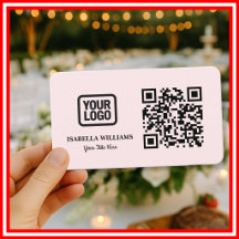 Votre Logo Ici Code QR Rose Simple Moderne Minimal