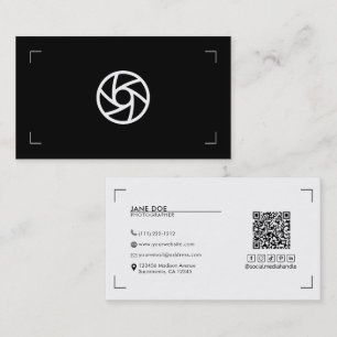 Carte De Visite Votre logo photo supports noir blanc moderne