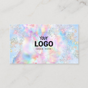Carte De Visite votre logo sur la fausse parties scintillant iriri