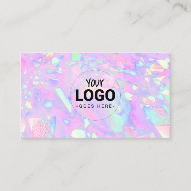Carte De Visite votre logo sur la texture rose opale inspirée (Devant)