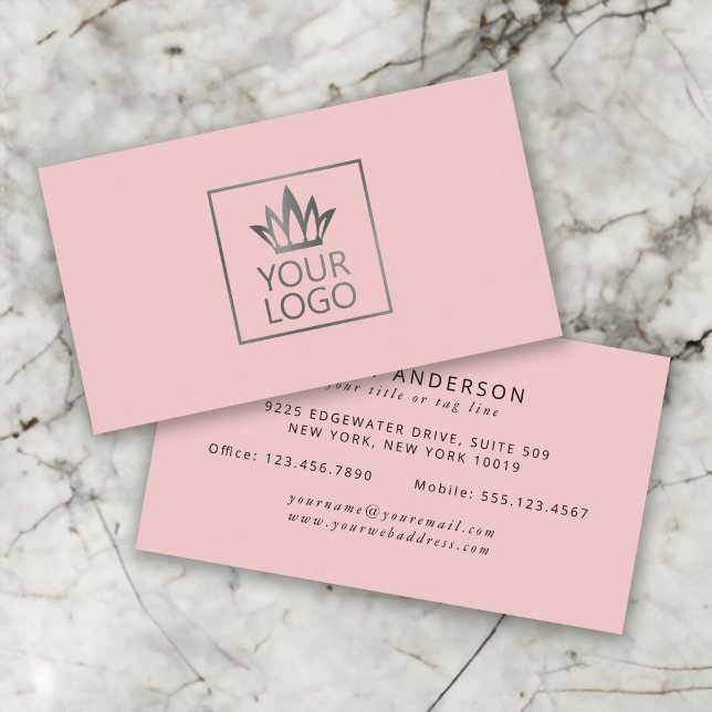 Carte De Visite Votre logo sur un Arrière - plan couleur (Créateur téléchargé)