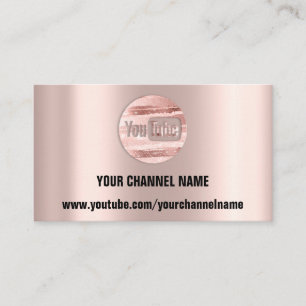 CARTE DE VISITE VOTRE NOM DE CANAL YOUTUBER LOGO QR ROSE STRIPES