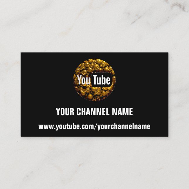 CARTE DE VISITE VOTRE NOM DE CANAL YOUTUBER SUSCRIBE OR (Devant)