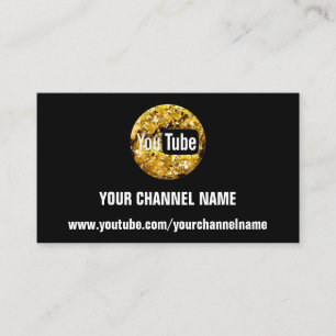 CARTE DE VISITE VOTRE NOM DE CANAL YOUTUBER SUSCRIBE OR