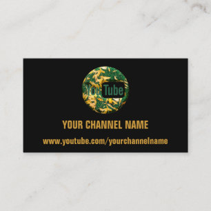 CARTE DE VISITE VOTRE NOM DE CHAÎNE YOUTUBER SUSCRIBE GREEN QR CO