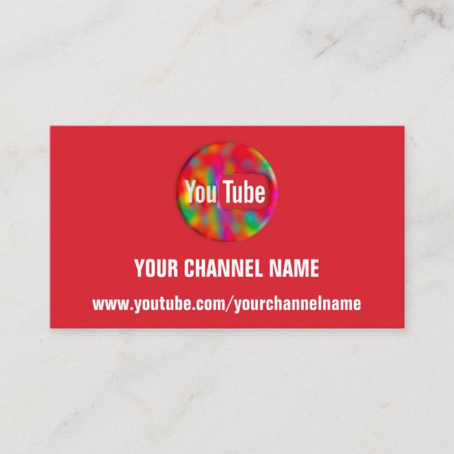 CARTE DE VISITE VOTRE NOM DE CHAÎNE YOUTUBER SUSCRIBE LOGO (Devant)