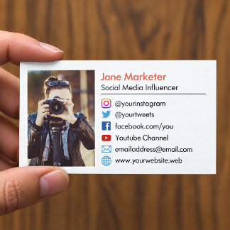Carte De Visite Votre Photo | Icônes de Médias Sociaux Youtube, Si