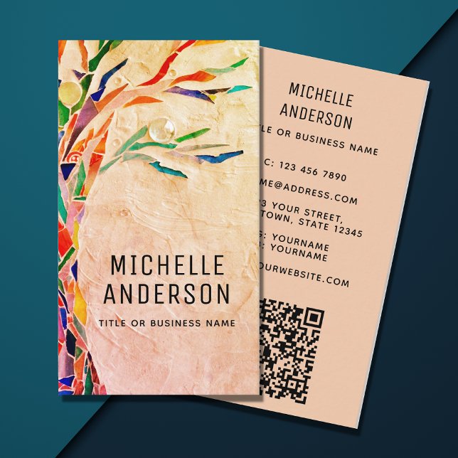 Carte De Visite Votre profession QR Code Terracotta (Créateur téléchargé)