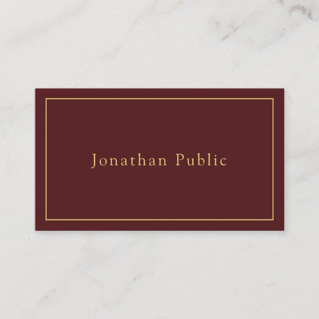 Carte De Visite Votre texte personnalisé Moderne Modèle simple Élé (Devant)