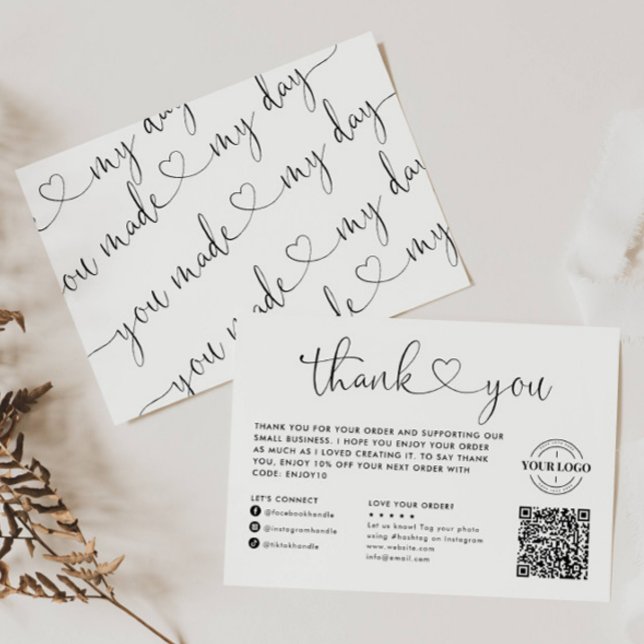 Carte De Visite Vous Avez Fait Mon Coeur De Jour Petite Entreprise (Créateur téléchargé)