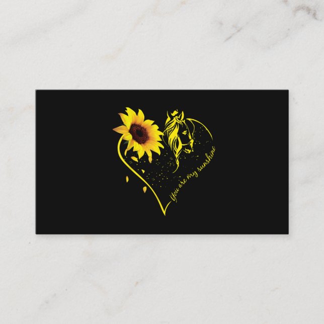 Carte De Visite Vous Êtes Mon Sunshine Tournesol Et Cheval (Devant)