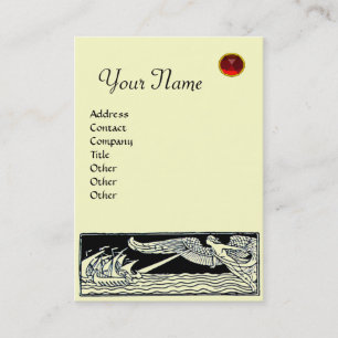 Carte De Visite VOYAGE ANTIQUE, MONOGRAMME RUBIS ROUGE, Noir Blanc
