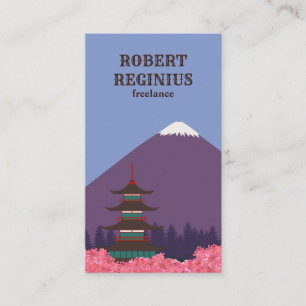 Carte De Visite Voyage de style pour le Japon avec le Mont Fuji