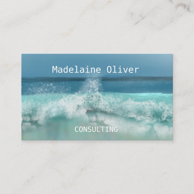 Carte De Visite Voyage Maritime Professionel Maritime Vague (Devant)