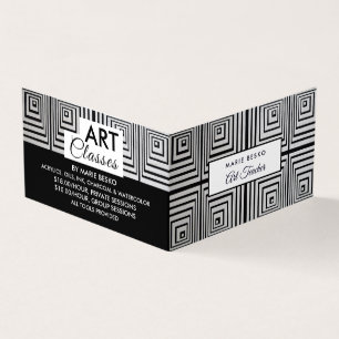 Carte De Visite Voyage Maze Carrés, Enseignant en Art, Détail