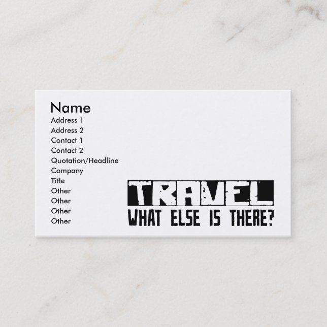 Carte De Visite Voyage quoi encore est là ? (Devant)