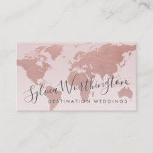 Voyage Rose Gold Pink World Map
