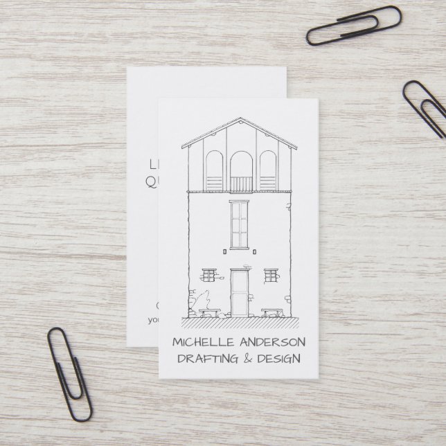 Carte De Visite Vrai agent immobilier d'architecte à la maison (Devant/Arrière en situation)
