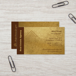 Carte De Visite Vraie agence immobilière   d'or