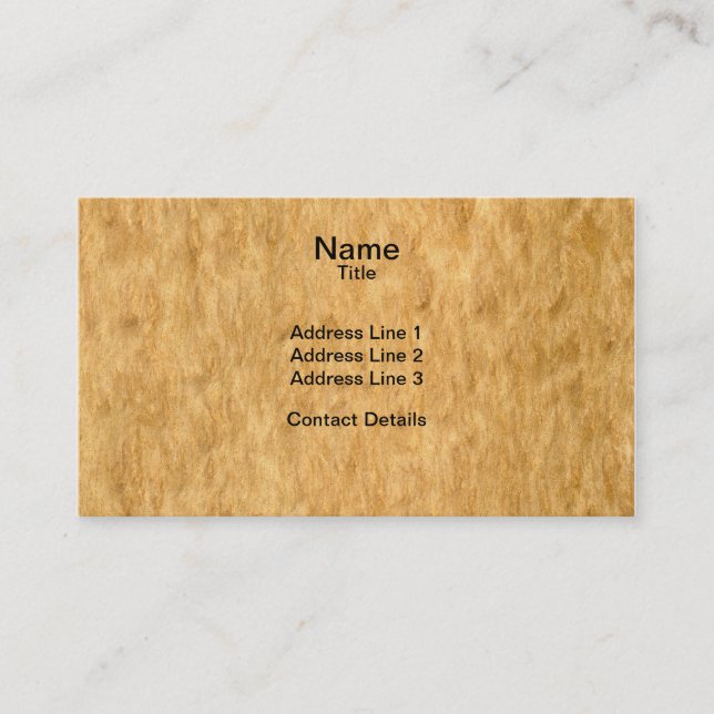 Carte De Visite Vraie fibre de bois balayée de placage de bavures (Devant)