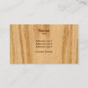 Carte De Visite Vraie fibre de bois balayée de placage de chêne