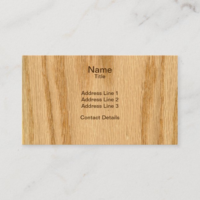Carte De Visite Vraie fibre de bois balayée de placage de chêne (Devant)