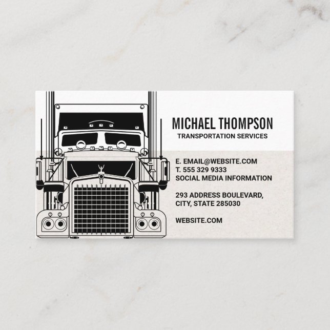 Carte De Visite Vue avant semi-camion | Transports (Devant)